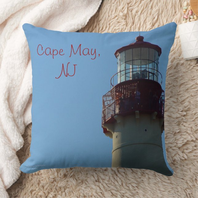 Close-up Lighthouse Cape May, NJ Throw Pillow (Blanket)