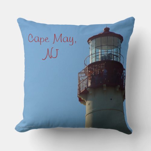 Close_up Lighthouse Cape May NJ Throw Pillow