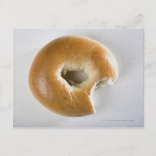 Close-up of a bagel postcard