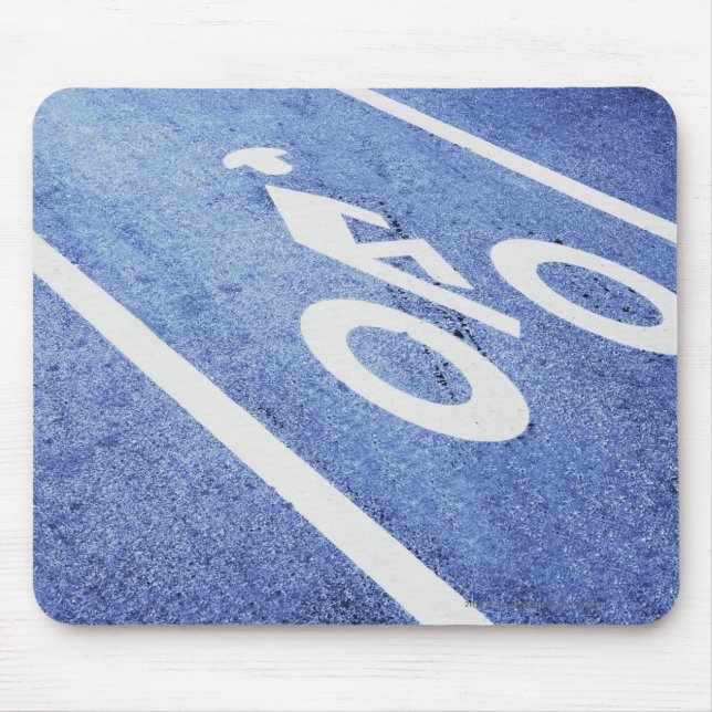 Close-up of a bicycle sign on the road mouse pad (Front)