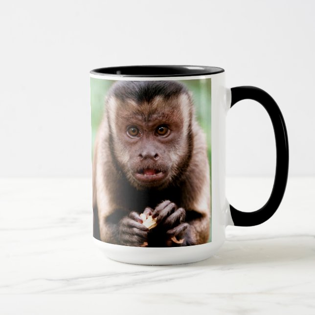 Close-up of a black-capped capuchin monkey mug (Right)