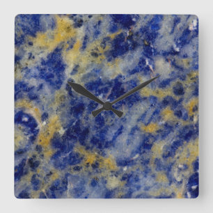 Close up of a Blue Sodalite Square Wall Clock