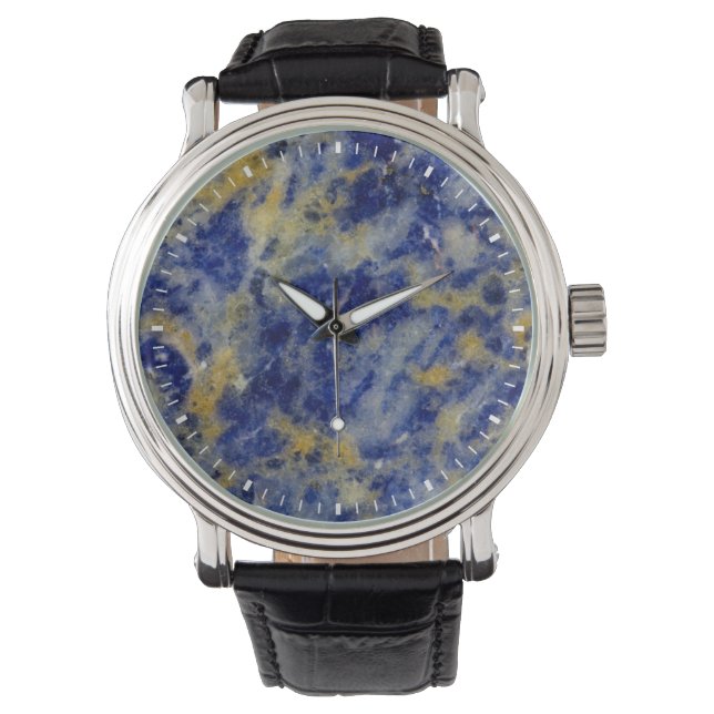 Close up of a Blue Sodalite Watch (Front)