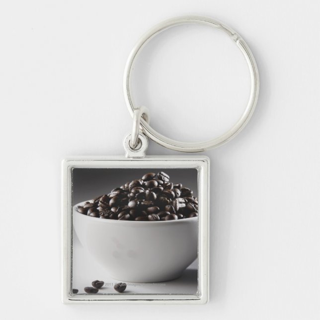 Close-up of a bowl full of coffee beans keychain (Front)