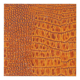 Close up of a brown reptile vintage leather textur faux canvas print