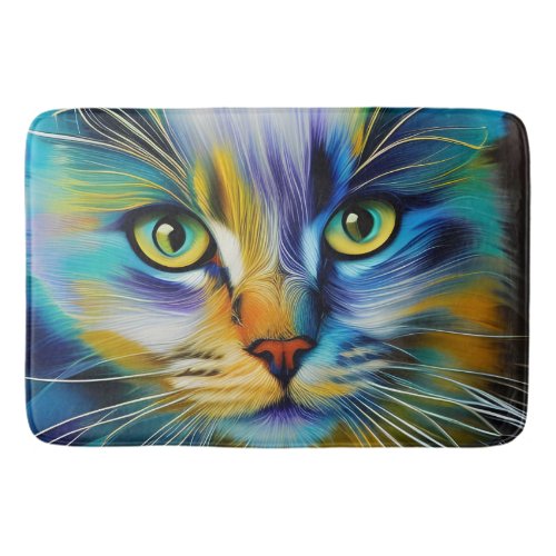 Close up of a Colorful Siamese Kitten Bath Mat