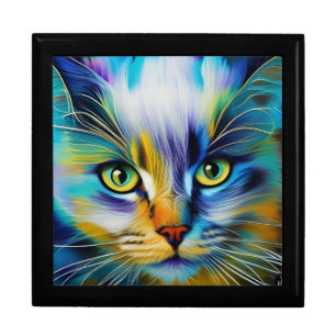 Close up of a Colorful Siamese Kitten Gift Box