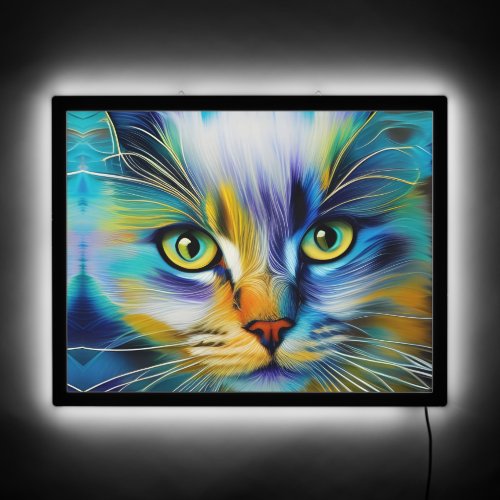 Close up of a Colorful Siamese Kitten LED Sign