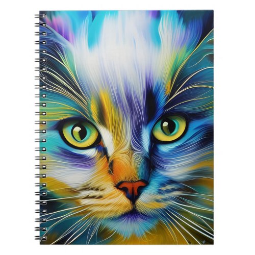 Close up of a Colorful Siamese Kitten Notebook