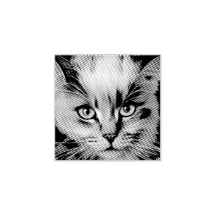Close up of a Colorful Siamese Kitten Rubber Stamp