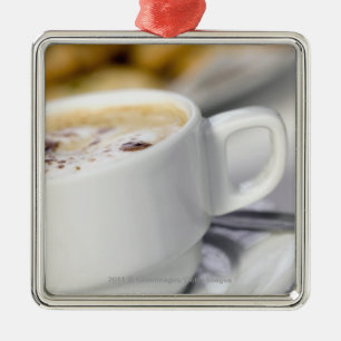 Close-up of a cup of coffee metal ornament