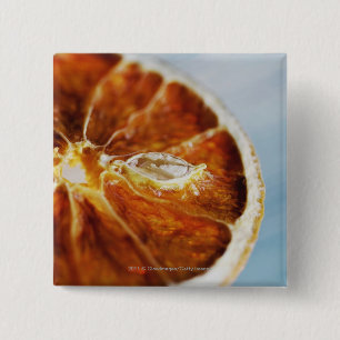 Close-up of a dried slice of lemon button