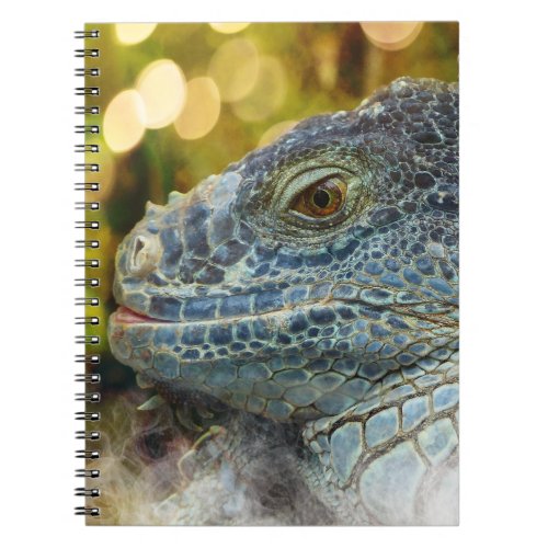 Close Up of a Large Scaly Green Iguana Lizard Notebook