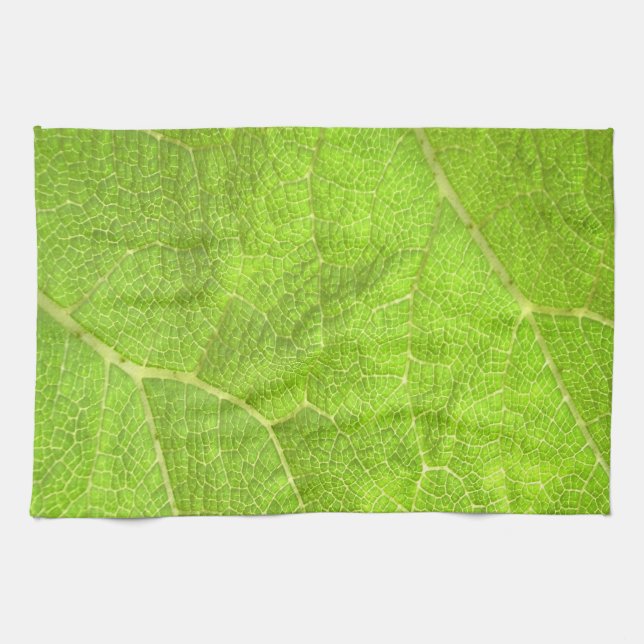 Close up of a leaf kitchen towel (Horizontal)