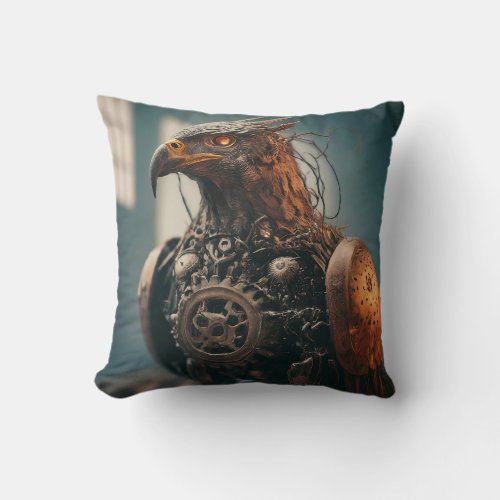 Close_Up of a Majestic Eagle Throw Pillow