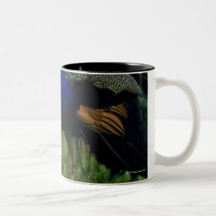 Close-up of a peacock Two-Tone coffee mug