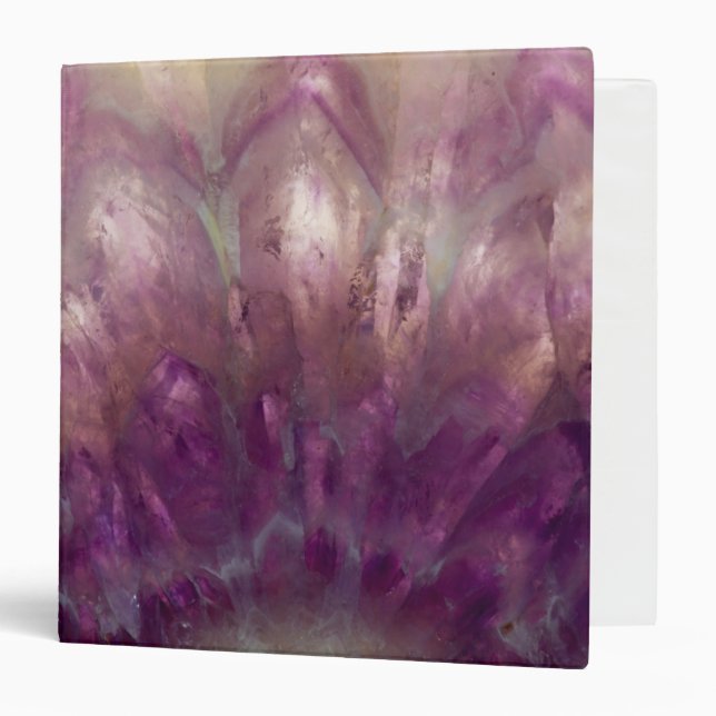 Close up of a purple Amethyst Binder (Front/Inside)