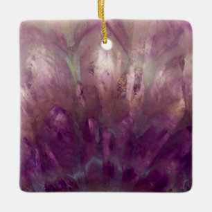 Close up of a purple Amethyst Ceramic Ornament