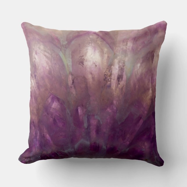 Close up of a purple Amethyst Throw Pillow (Front)
