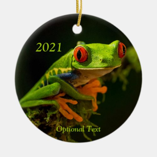 Close up of a Red Eyed Tree Frog 1 Ceramic Ornament