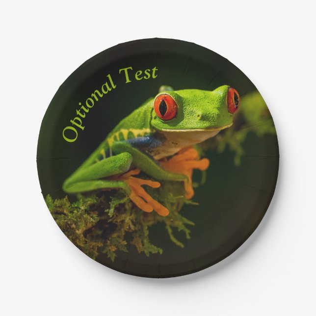 Close up of a Red Eyed Tree Frog #1 Paper Plates (Front)