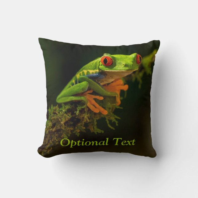 Close up of a Red Eyed Tree Frog #1 Throw Pillow (Front)