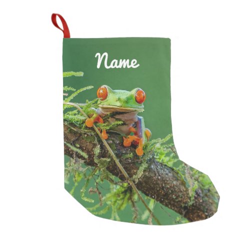 Close up of a Red Eyed Tree Frog Small Christmas Stocking