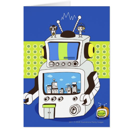 Close-up of a robot cards (Front)