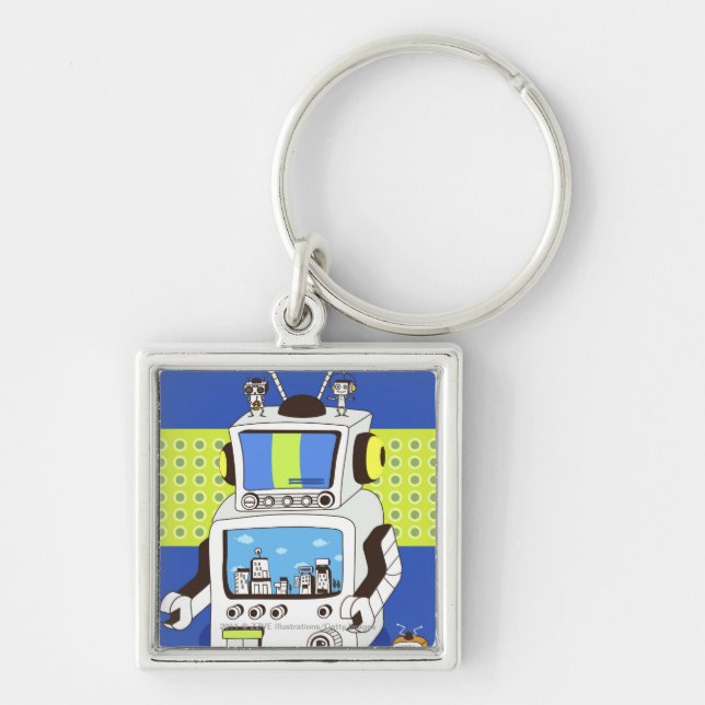 Close-up of a robot keychain (Front)