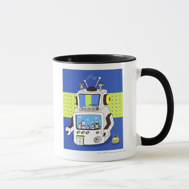 Close-up of a robot mug (Right)