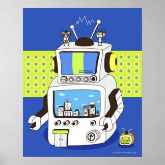 Close-up of a robot poster