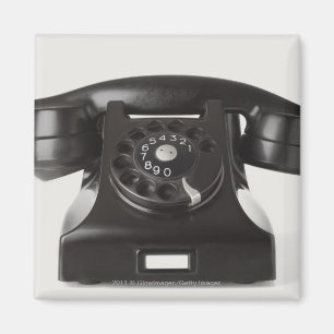 Close-up of a rotary phone magnet