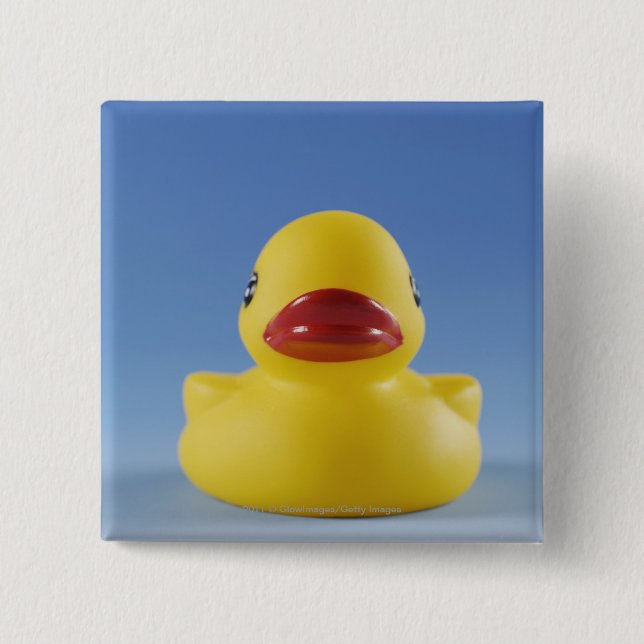 Close-up of a rubber duck button (Front)