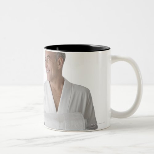 Close_up of a senior man with a mature woman Two_Tone coffee mug