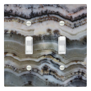 Close up of a Silver Lace Onyx Light Switch Cover