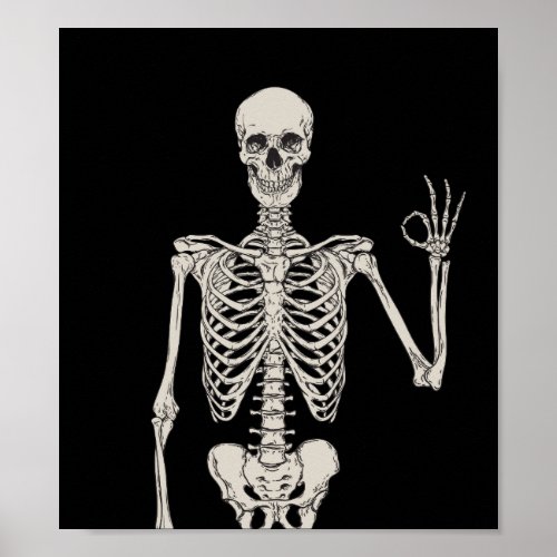 Close_Up of a Skeletons Okay Gesture Poster