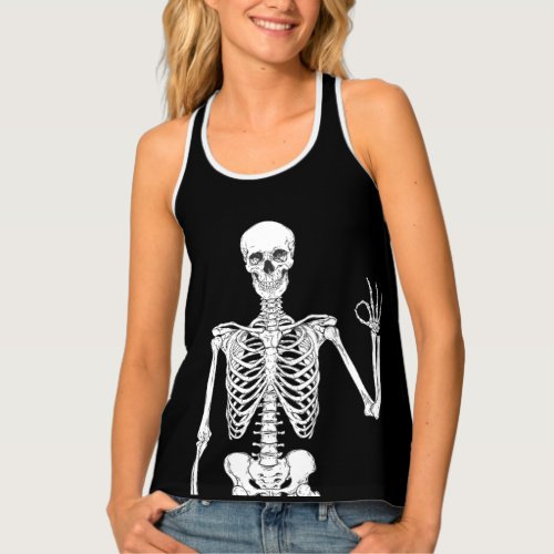 Close_Up of a Skeletons Okay Gesture Tank Top