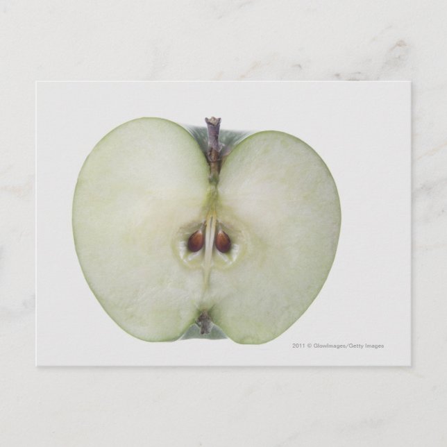 Close-up of a sliced granny smith apple postcard (Front)