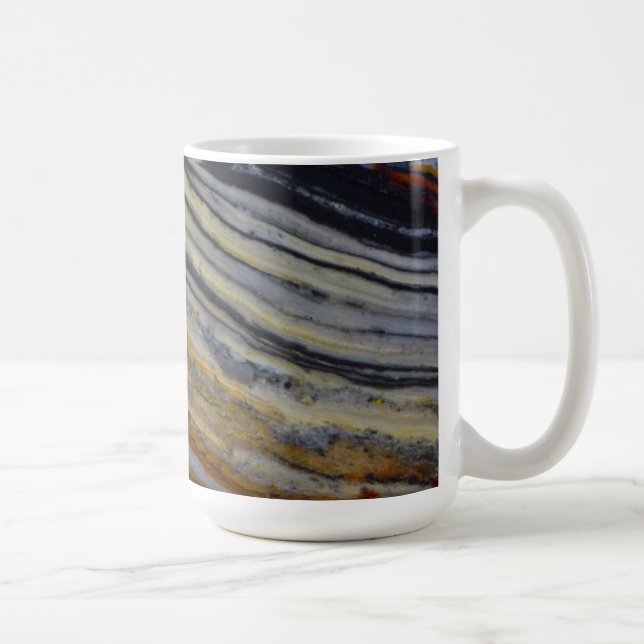 Close up of a Striated Jasper Slab Coffee Mug (Right)