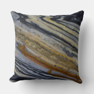Close up of a Striated Jasper Slab Throw Pillow