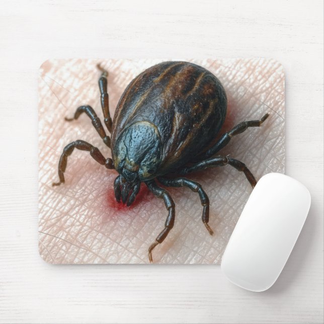 Close-up of a Tick On Human Skin Mouse Pad (With Mouse)
