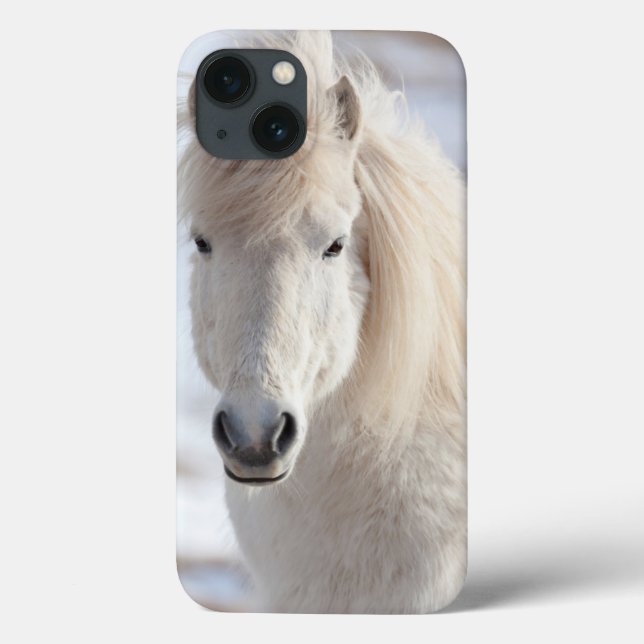 Close up of a White Icelandic Horse Case-Mate iPhone Case (Back)