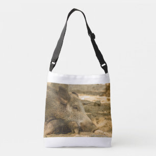 close-up of a wild boar on  crossbody bag