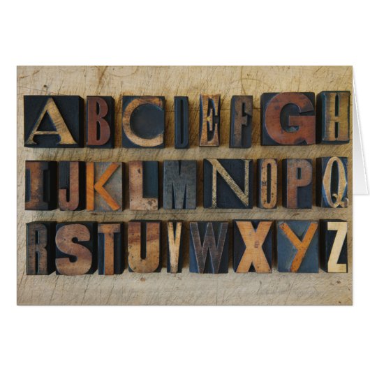 Close up of alphabet on letterpress 2 cards (Front Horizontal)