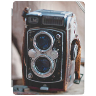 Close-up of an antique camera iPad smart cover
