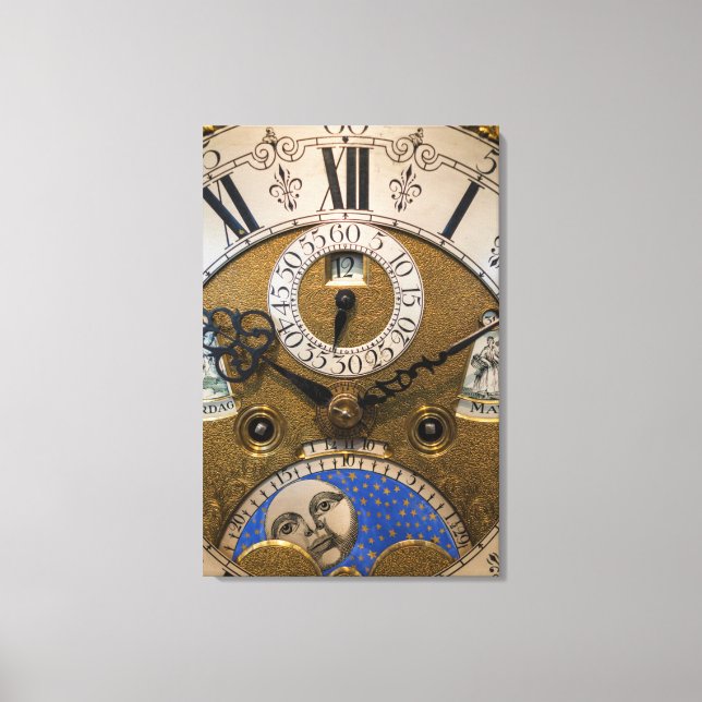 Close up of an old clock, Germany Canvas Print (Front)
