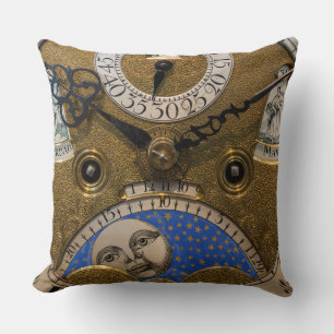 Close up of an old clock, Germany Throw Pillow