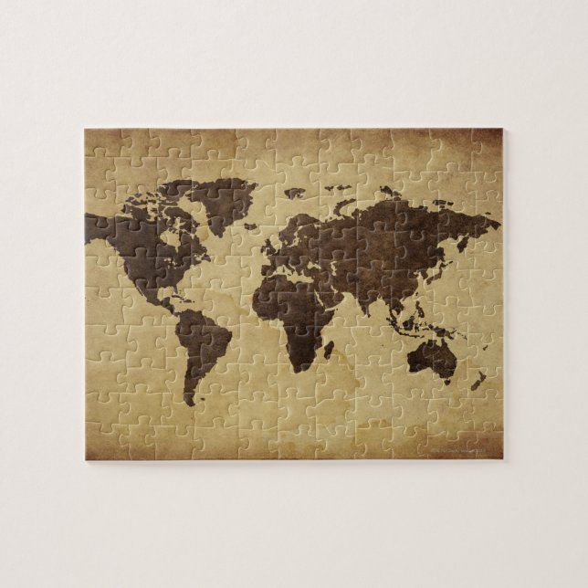 Close up of antique world map 3 jigsaw puzzle (Horizontal)