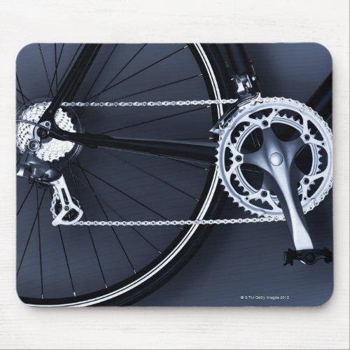 Close up of bicycle chain pedal and gears mouse pad