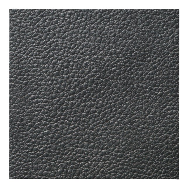 Close up of black leather texture and backgroundle faux canvas print (Front)